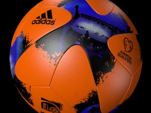 adidasofficialqualifier ball 2017 orange and white 3D Model
