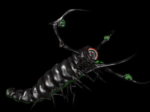 larva of the monster low poly Modèle 3D