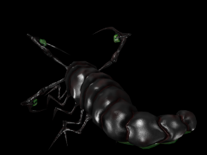 larva of the monster low poly Modèle 3D