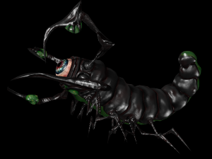 larva of the monster low poly Modèle 3D