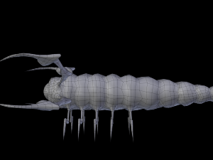 larva of the monster low poly Modèle 3D
