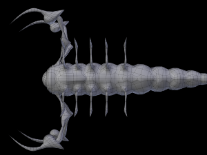 larva of the monster low poly Modèle 3D