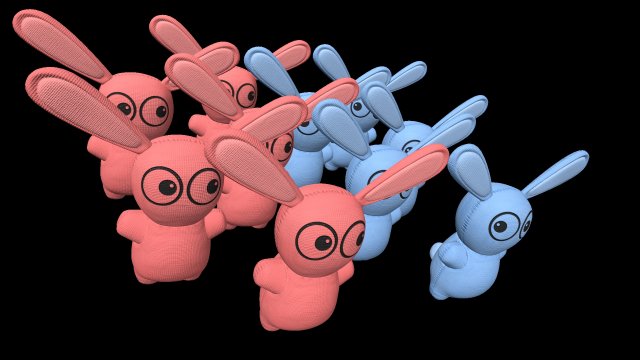 blue and pink bunny toys Modèle 3D .c4d .max .obj .3ds .fbx .stl .blend 