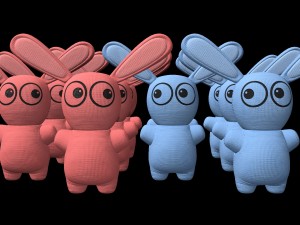 blue and pink bunny toys Modèle 3D