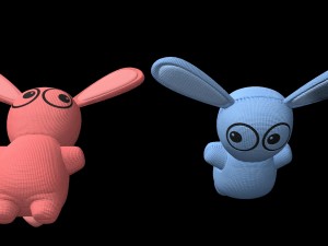 blue and pink bunny toys Modèle 3D