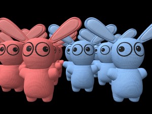 blue and pink bunny toys Modèle 3D