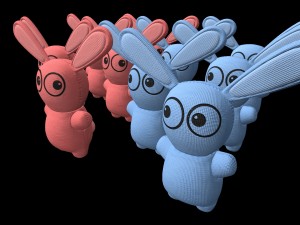 blue and pink bunny toys Modèle 3D