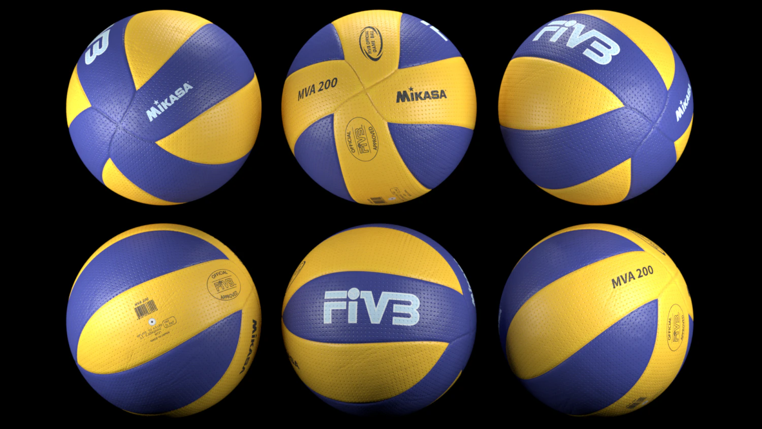mikasa mva200 official ball 3D Model .c4d .max .obj .3ds .fbx .stl .blend 