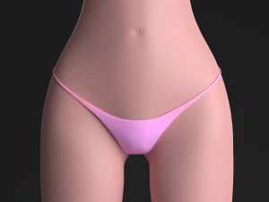 blue hair girl 3D Model