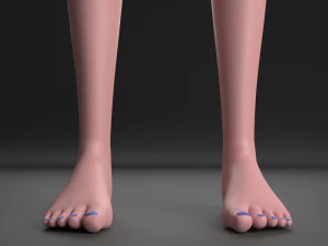 blue hair girl 3D Model