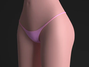 blue hair girl 3D Model