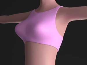 blue hair girl 3D Model