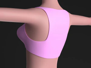 blue hair girl 3D Model