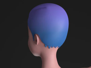blue hair girl 3D Model