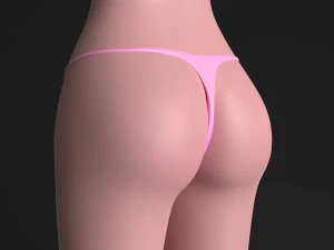 blue hair girl 3D Model