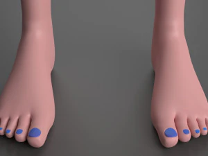 blue hair girl 3D Model