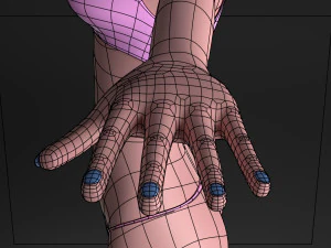 blue hair girl 3D Model