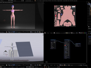blue hair girl 3D मॉडल