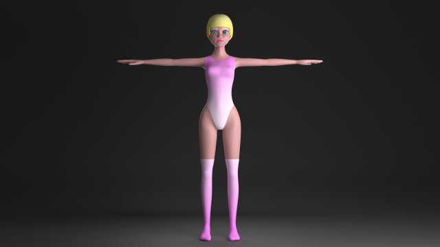 blonde girl Modelo 3D .c4d .max .obj .3ds .fbx .stl .blend 