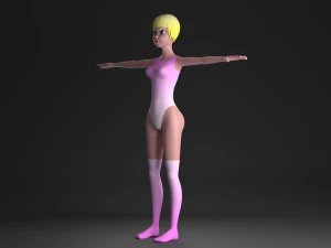 blonde girl 3D Model