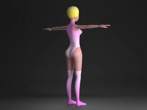blonde girl 3D Model