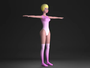 blonde girl 3D Model