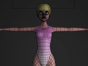 blonde girl 3D Model