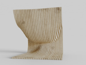 wood chair with curves 3D Model