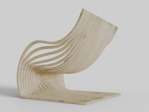 wood chair with curves 3D Model