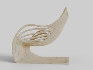 wood chair with curves 3D Model