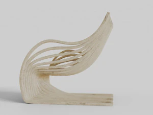 wood chair with curves 3D Model