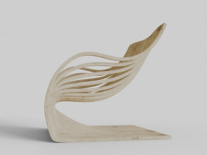 wood chair with curves 3D Model