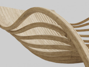 wood chair with curves 3D Model