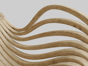 wood chair with curves 3D Model