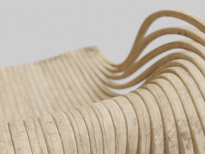 wood chair with curves 3D Model