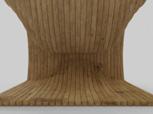 wood chair with curves 3D Model