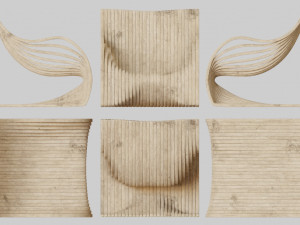 wood chair with curves 3D Model