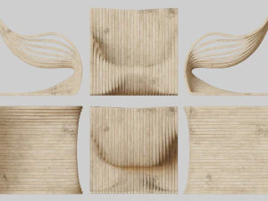 wood chair with curves 3D Model