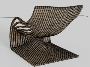 wood chair with curves 3D Model