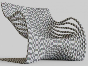 wood chair with curves 3D Model