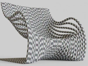 wood chair with curves 3D Model