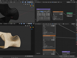 wood chair with curves 3D Model