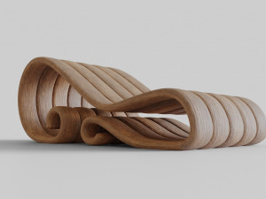 big wooden chair Model 3D