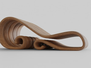big wooden chair Model 3D