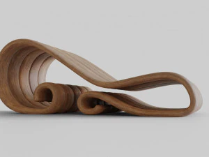 big wooden chair 3D Model