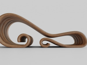 big wooden chair Model 3D
