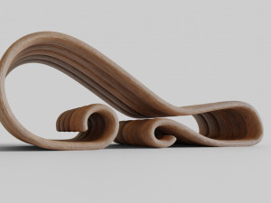 big wooden chair Model 3D