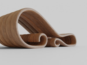 big wooden chair Model 3D