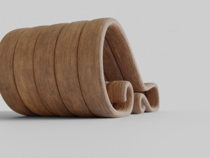 big wooden chair Model 3D