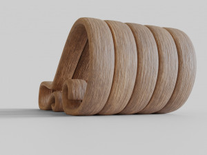 big wooden chair Model 3D